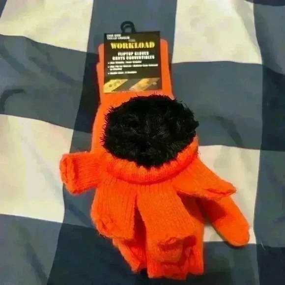 Workload warm florescent orange warm finger flip  gloves - Picture 3 of 3